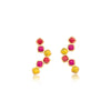 RED HOWLITE, PINK HOWLITE AND YELLOW HOWLITE EARRING