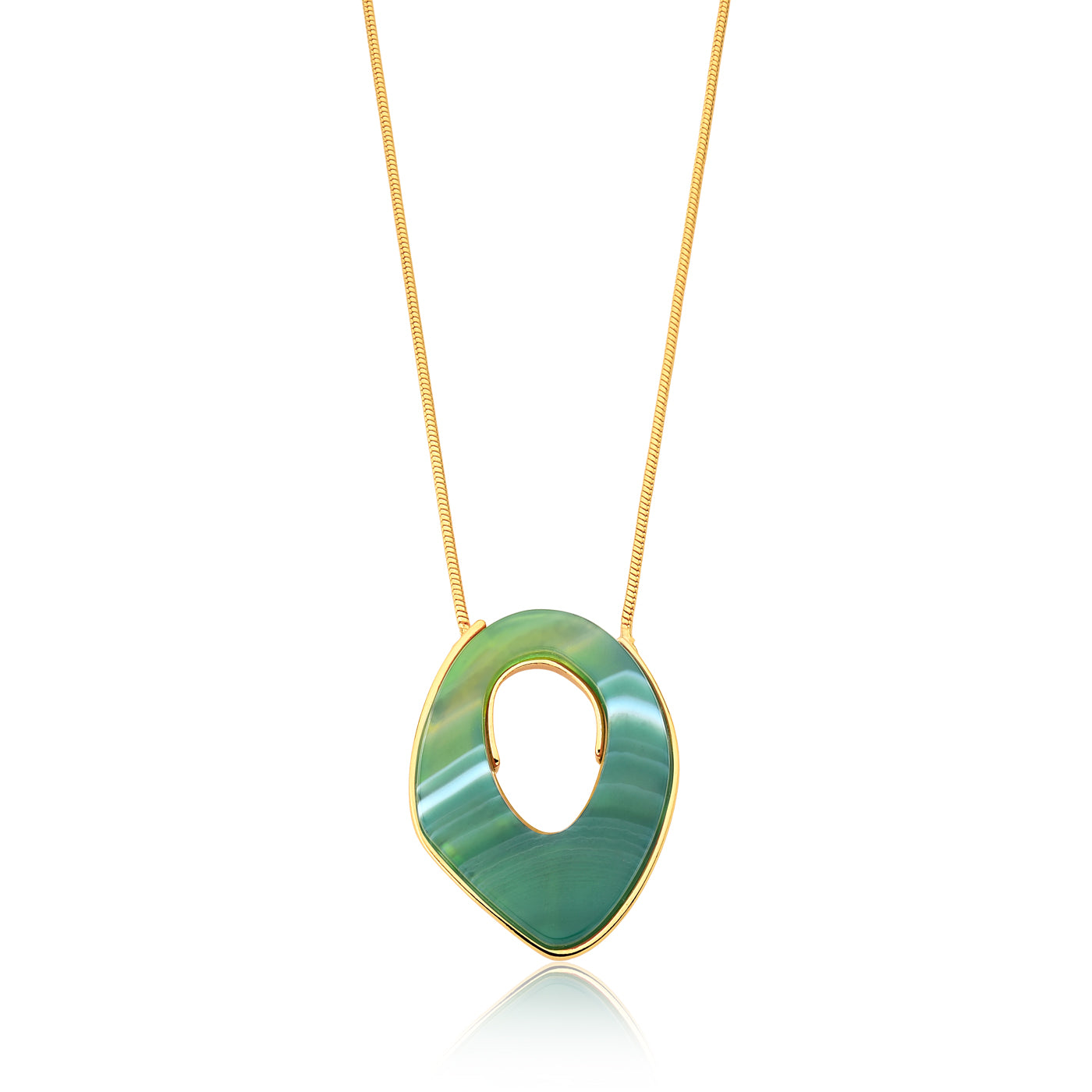 AGATE GREEN STRIPED GAIA NECKLACE