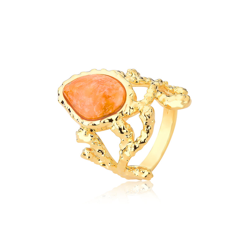 ORANGE CALCITE RING