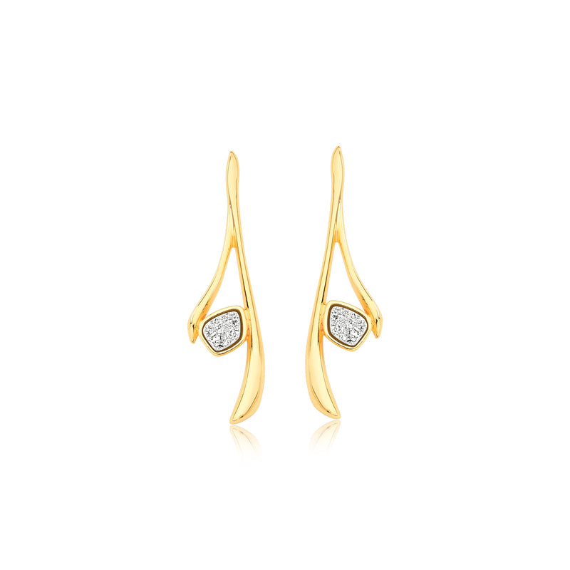 PLATINUM DRUSA EARRING