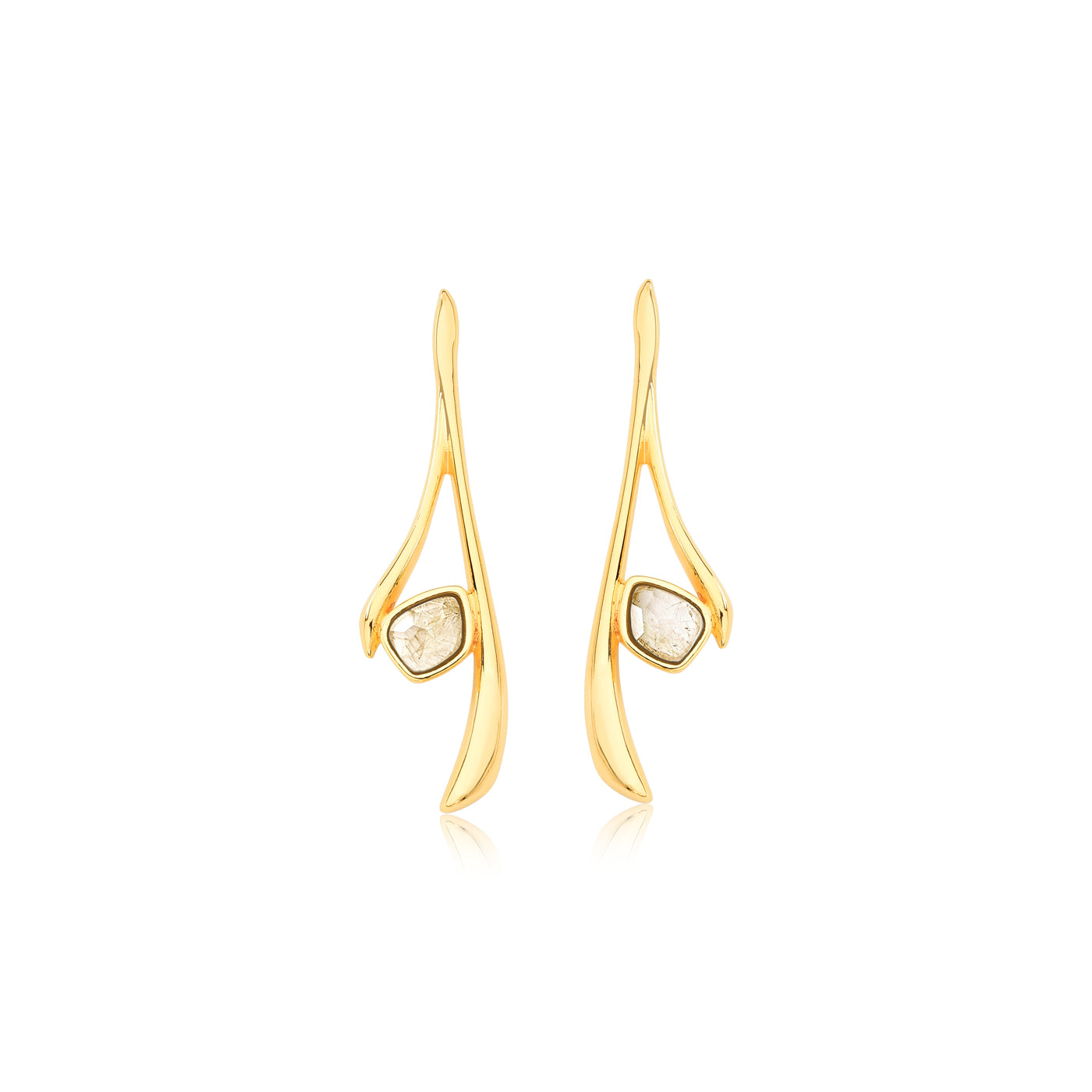 GOLDEN RUTILE EARRING