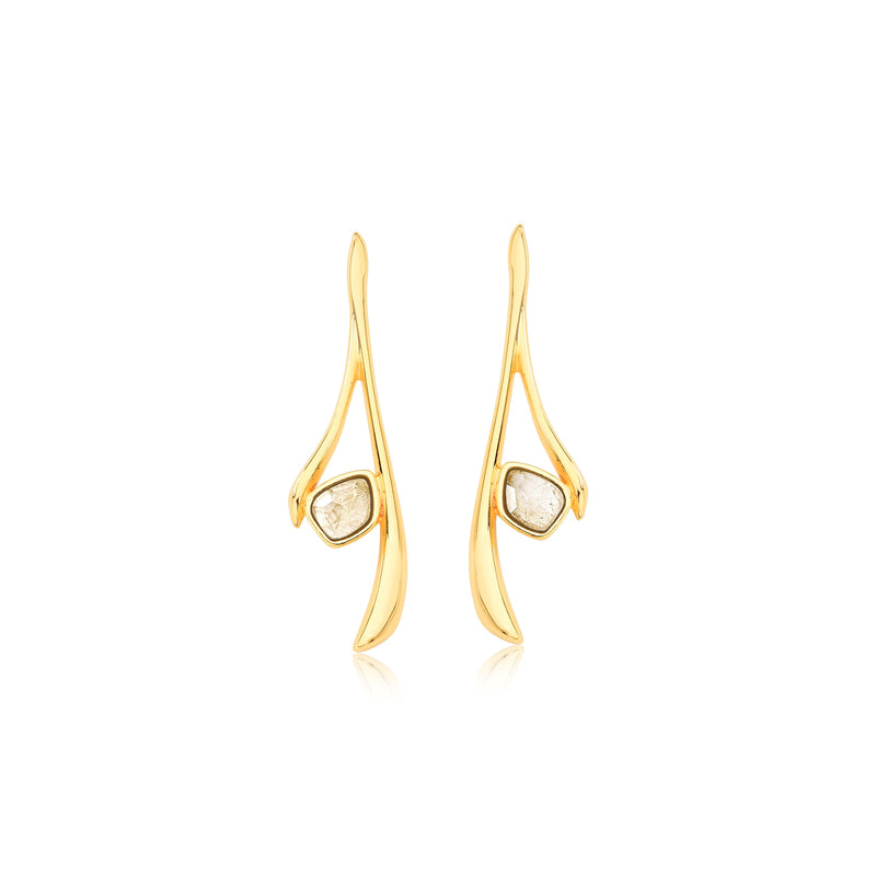 GOLDEN RUTILE EARRING