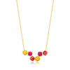 RED HOWLITE, PINK HOWLITE AND YELLOW HOWLITE NECKLACE