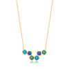 TURQUOISE HOWLITE, INDIGO BLUE QUARTZ AND GREEN HOWLITE NECKLACE