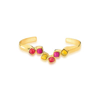 RED HOWLITE, PINK HOWLITE AND YELLOW HOWLITE BRACELET