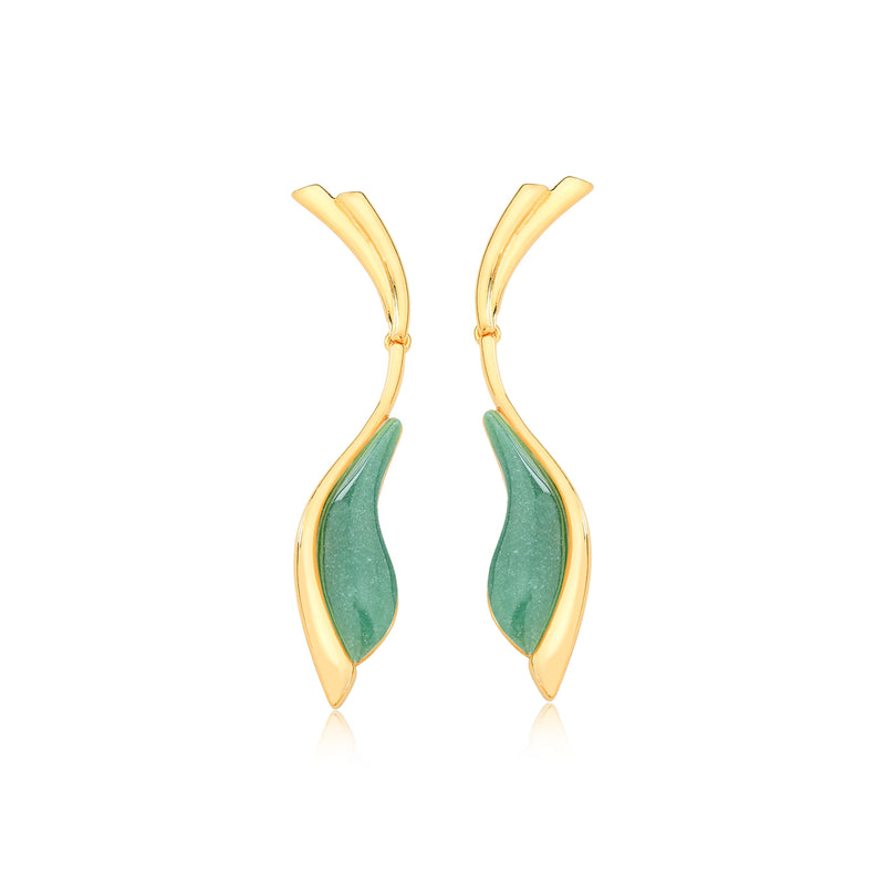 GREEN QUARTZ LARGE EARRING