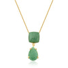 GREEN QUARTZ  NECKLACE SQUARE AND DROP