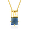 THIN SEMIJEWEL NECKLACE LABYRINTH QUARTZ BLUE